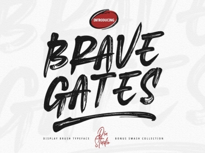BRAVE GATES - Display Brush Font