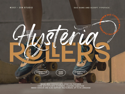 Hysteria Rollers – A Sans Script Font Duo branding design duo font font font duo fonts handlettering lettering logo logo type typography