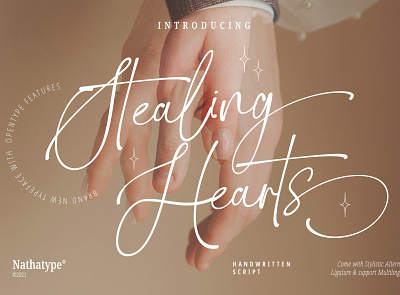 Stealing Hearts - Handwritten Font branding design font fonts handlettering illustration lettering logo logo type typeface typography