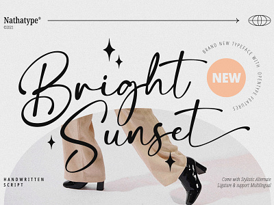 Bright Sunset - Handwritten Script Font branding font fonts handlettering illustration lettering logo type