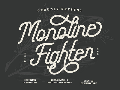 Monoline Figther - Monoline Script Font
