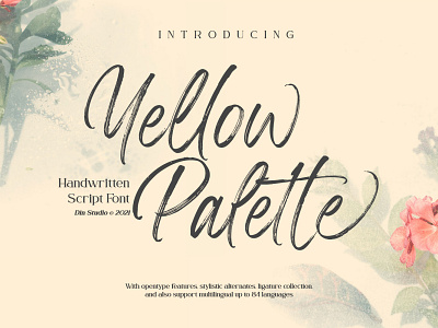 Yellow Palette - Handwritten Script Font branding design font fonts handlettering invitation logo logotype quotes typeface