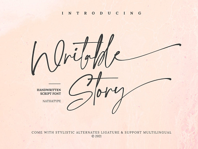 Writable Story - Handwritten Script Font branding design font fonts handlettering logo logo type typeface typography