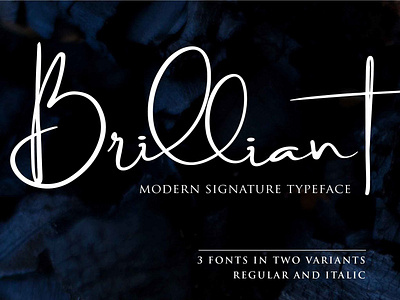 Brilliant - 3 Signature Font branding handlettering logo font signature font