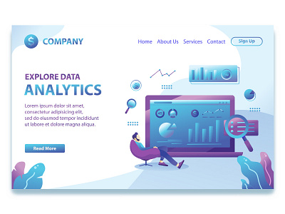 Digital Business Landingpage Illustration