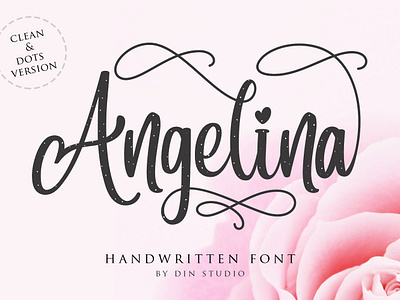 Angelina Font branding brush font brush lettering handlettering lettering logo type script font signature font typography