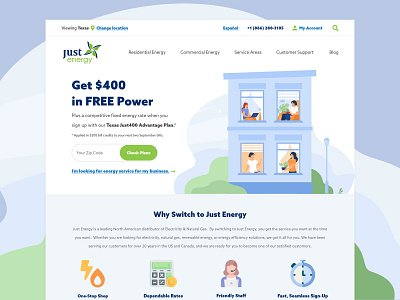 Just Energy homepage