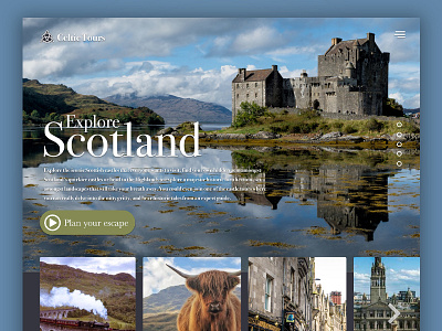 Celtic Tours travel site design graphic design scotland tourism travel ui ui ux ux web web design website