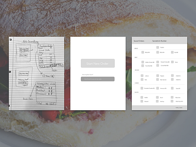 Wireframes for tablet menu design design process menu tablet ui ux