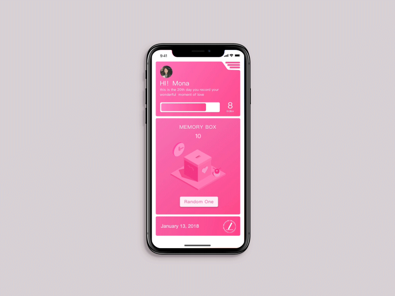 Memory Box app ui ux