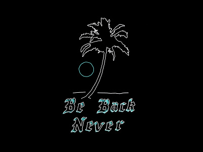 CA to NWA graphic illustration palmtree typography