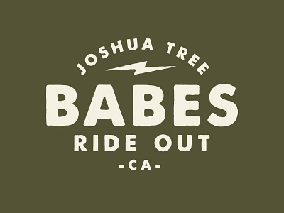 Babes Ride Out california camp design graphics headwear joshua motorcycle patch tree type typography