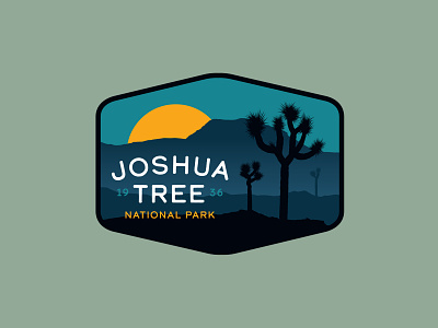 Joshua Tree National Park badge desert graphic illustration outdoor patch type typography