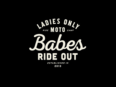 Ladies Only apparel badge design graphic ladies moto script type typography workwear