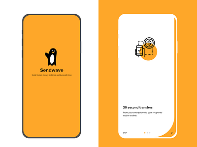 Sendwave onboarding animation app branding clean design icon iilustration logo minimal ui ux