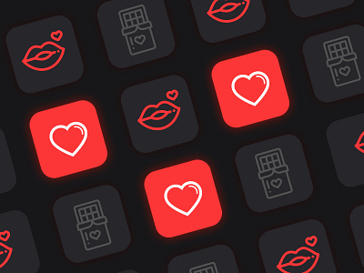 Happy Valentines' black creativestudio design dribbble icons red user interface valentine valentines day