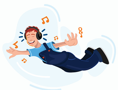 Flying Boy adobe illustrator boy colours creative agency digitalart feel good fly illustration music vector