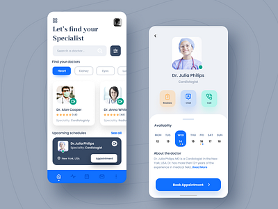 Medical Appointment App app application branding clean concept creative design flat icon interface logo medical minimal mobile modern simple ui user experience ux visual design