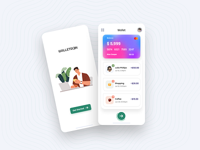 e-Wallet Application app app design art branding concept design flat icon illustration illustrator logo minimal mobile modern simple ui ux vector visualdesign white