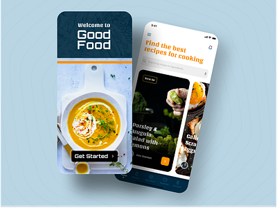 Recipes Application app clean concept dailyui design figma food icon interaction iphone logo minimal mobile mobile app mobile app design recipes ui ui design uidesign ux