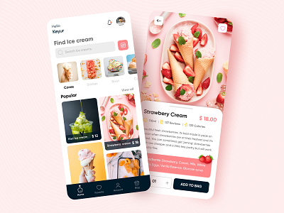 App concept of online order for an ice cream app branding colours concept creative design ecommerce icon interaction logo minimal mobile mobile app design mobile application modern ui ui design user interface ux ux design