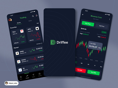Crypto wallet and market app concept