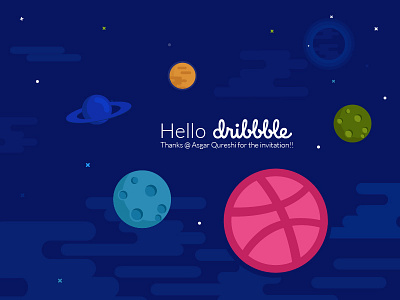 Shot colourful colours debut design dribbble first shot galaxy hello illustration