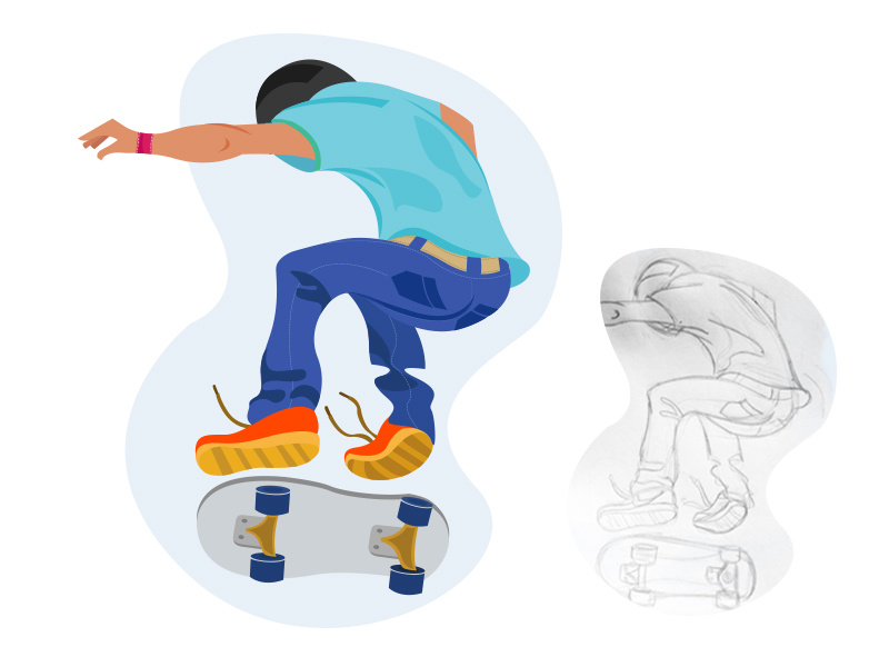 Skateboard creative graphics skate infographics sports illustration