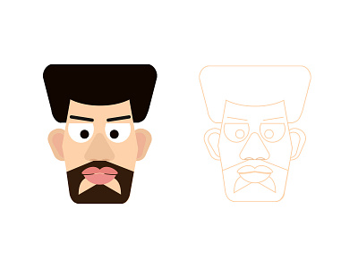 Face design by shapes colours creative dribbble illustration vector