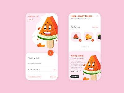 Yummy app app application branding cartoon character character design clean concept design icon identity illustration interface logo mobile mobile app modern ui userinterface ux