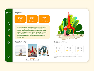 Design concept for Yoga Club branding colours dashboard ui design graphicsdesign ui userinterface ux yoga