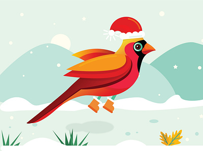 Merry Christmas adobeillustration artwork bird christmas creative bird digitalart dribbble happiness illustration vector