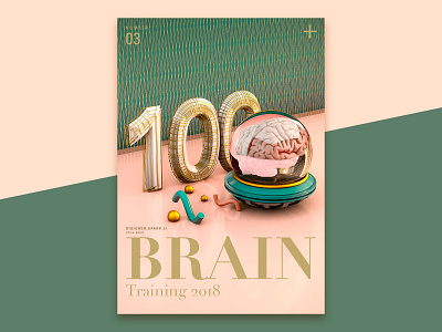 Day03-Design Brain 2018 3d app c4d color cute design die hit typography ui ux web