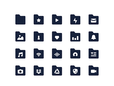 Folders Icon Pack Glyph design folder design folder icon icon icon designer icon designs iconography illustration mobile ui uiux ux