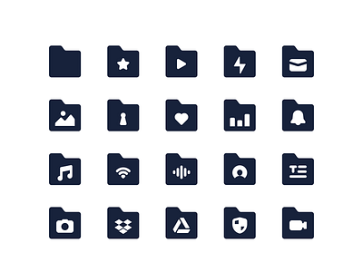 Folders Icon Pack Glyph