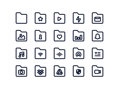 Folders Icon Pack Stroke