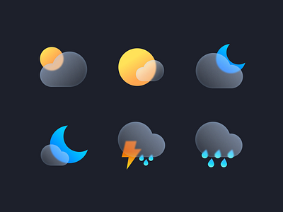 Weather Glassmorphism Iconography