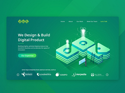 DOT Indonesia Website with Isometric Style design digital green isometric product ui ux web design website