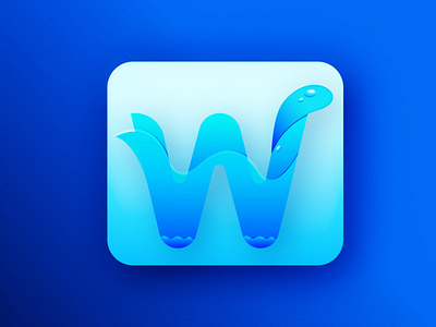 W for water 2020 design app blue branding design icon illustration logo typography vector