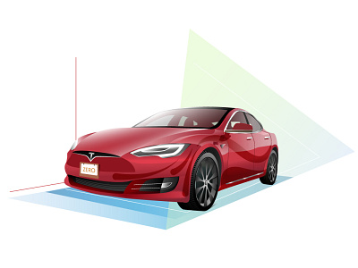 Tesla Car illustration car car illustration illustraion product illustration red vector vector art vector illustration