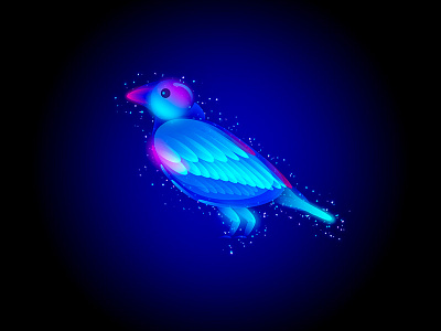 Flowing Bird bird blue flowing