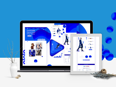 Online Shop blue branding circle logo design illustration image editing logo online shop