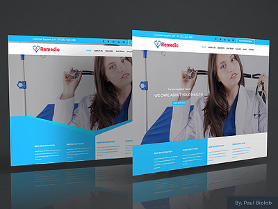 Remedio (Medical/Corporate PSD Template) branding creative design designer graphic photoshop psd psdtemplate theme
