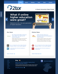 Corporate Website Redesign, for a Crazed Start-up blue corporate footer glossy gotham grid website wordpress
