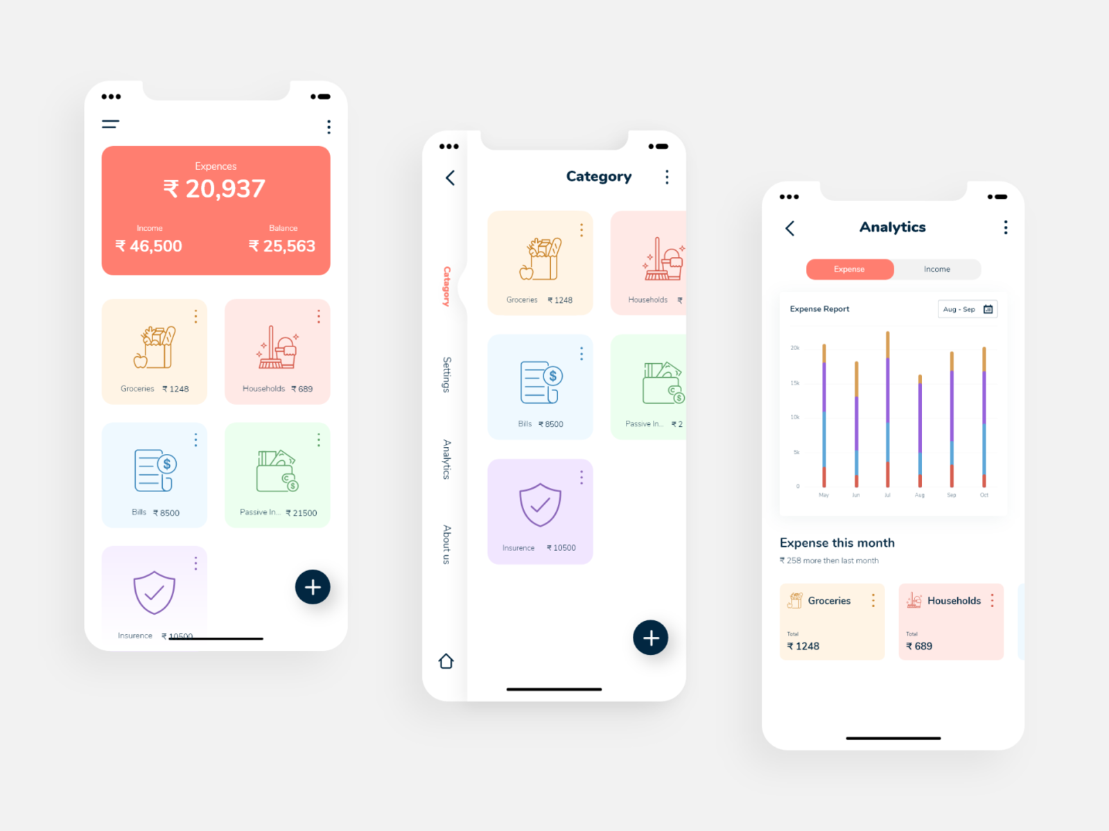 Expense Tracker App UI by Waseem Khan on Dribbble