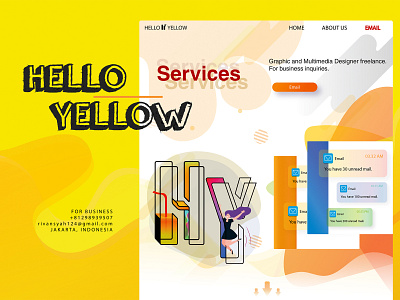 Hello Yellow app design design art graphic illustration ui vector web website