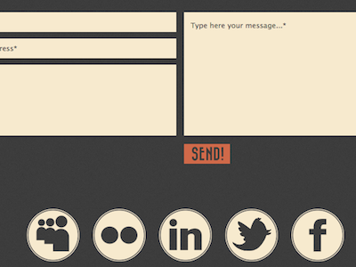 Working on a vintage version of Slasher Labs slasher labs social icons vintage design vintage web design