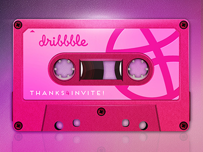 Audio cassette (Hello Dribbble!) audio cassette first shot retro tape vintage