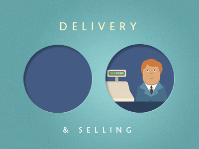 Delivery & Selling motion animation blue delivery flat flat design icon motion sale