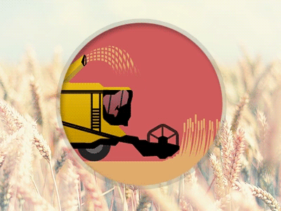 Harvester In Work after effects animation gif harvester icon motion round wheat